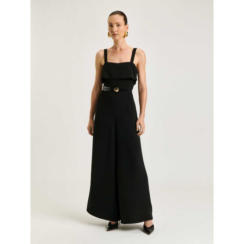Veronika Maine Double Crepe Wide Leg Jumpsuit image number 3